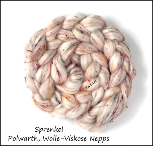NEU Polwarth-Wolle-Viskose Nepps * Sprenkel *